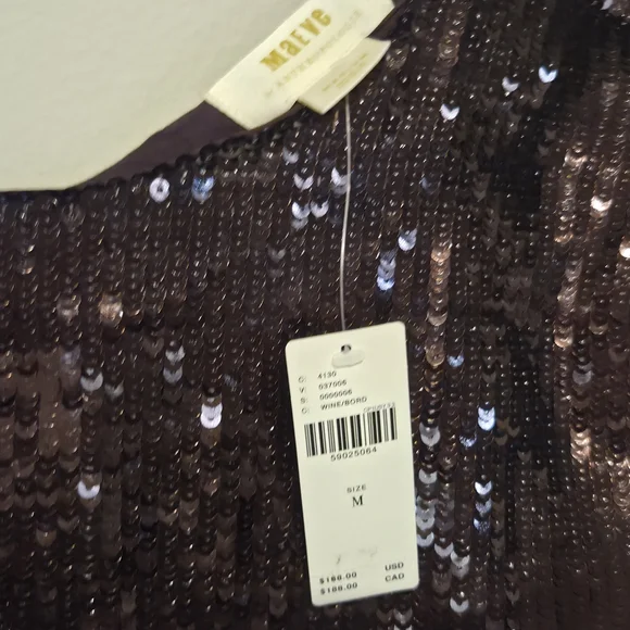 NWT Maeve Anthropologie Sparkling Brown Sequin Mini Dress Size Medium - Picture 3 of 4